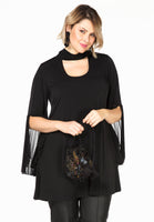 Shirt wide plissé sleeve DOLCE - black  - #1