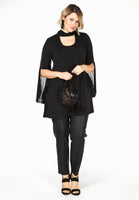 Shirt wide plissé sleeve DOLCE - black  - #2