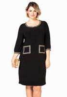 Dress strass trimmed DOLCE - black  - #1