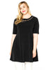 Tunic wide bottom pearls DOLCE - black 