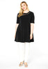 Tunic wide bottom pearls DOLCE - black  - #2