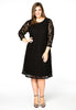 Dress puckered sleeves LACE - black - #2