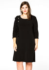 Dress buttoned frill DOLCE - black 