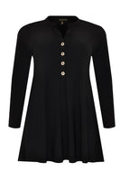 Tunic DOLCE grandad collar - black  - #4