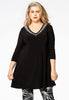 Tunic wide bottom beaded DOLCE - black 