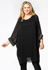 Tunic beaded cuff VOILE - black 