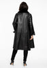 Coat fur collar LEATHER - black  - #3