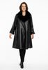 Coat fur collar LEATHER - black  - #2