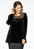 Tunic flare mousse / velour - black 