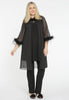 Mesh cardigan with feathers - black - #2