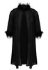 Mesh cardigan with feathers - black - #4