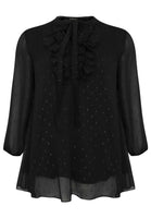 Tunic frill neck PONPON - black  - #4