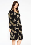 Dress A-line PALM - black - #1
