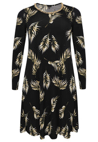 Dress A-line PALM - black - #4