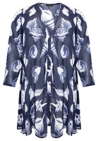 Cardi-blouse SEA SHELLS - blue - #4