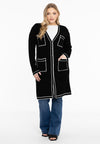 Cardigan contrast piping - black 