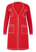 Cardigan contrast piping - red - #4