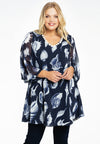 Tunic wide bottom SEA SHELLS - blue