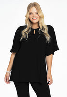 Tunic flare frilled sleeves DOLCE - black - #1