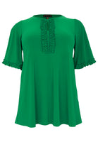 Tunic flare frilled sleeves DOLCE - green - #4