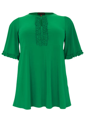 Tunic flare frilled sleeves DOLCE - green  - #4