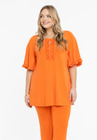 Tunic flare frilled sleeves DOLCE - orange - #1