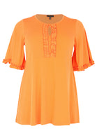 Tunic flare frilled sleeves DOLCE - orange  - #4