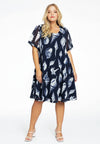 Dress A-line SEA SHELLS - blue - #1