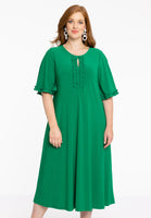 Dress frilled sleeves DOLCE - green - #1