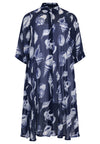 Blouse-jacket A-line SEA SHELLS - blue - #5