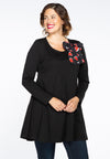 Tunic wide bot. bow hearts - black 