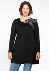 Tunic wide bottom bow dots - black