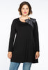 Tunic wide bottom bow dots - black 