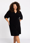Jurk met pofmouwen dolce - Zwart