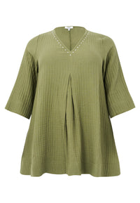 Tunic Swing pleat BUBBLE - light green - #1