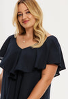 Dress swing ruffles SOFT COTTON - blue