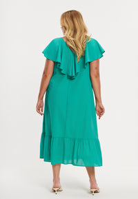 Dress swing ruffles SOFT COTTON - green - #3
