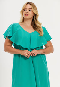 Dress swing ruffles SOFT COTTON - green - #2