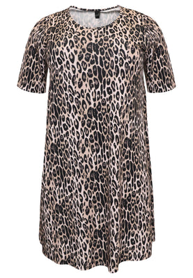 Dress A-line LEOPARD - brown - #4