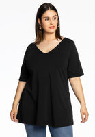 Tunic V flare COTTON - black  - #1