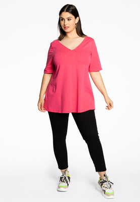 Tunic V flare COTTON - pink - #2