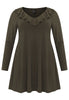 Tunic wide bottom frilled DOLCE - dark green - #3