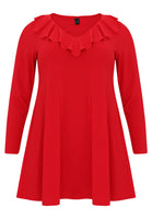 Tunic wide bottom frilled DOLCE - red  - #1