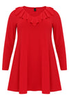 Tunic wide bottom frilled DOLCE - red - #2