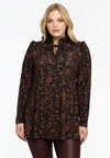 Tunic flare grandad collar IRIS - black 