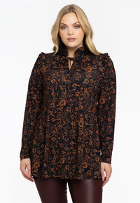 Tunic flare grandad collar IRIS - black - #1