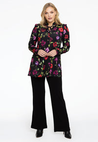 Tunic flare frilled collar LOU - black - #2
