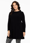 Tunic wide bottom folded collar DOLCE - black 