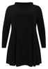 Tunic wide bottom folded collar DOLCE - black  - #4