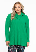 Tunic asymmetric collar RIB - green - #1